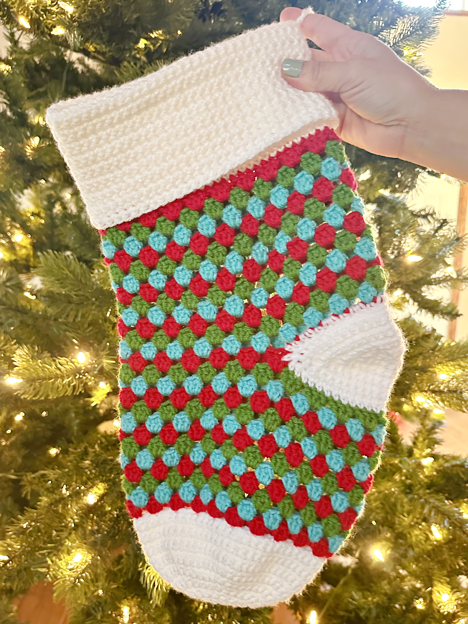 Granny Christmas Stocking Crochet Pattern - Hooked on Homemade Happiness