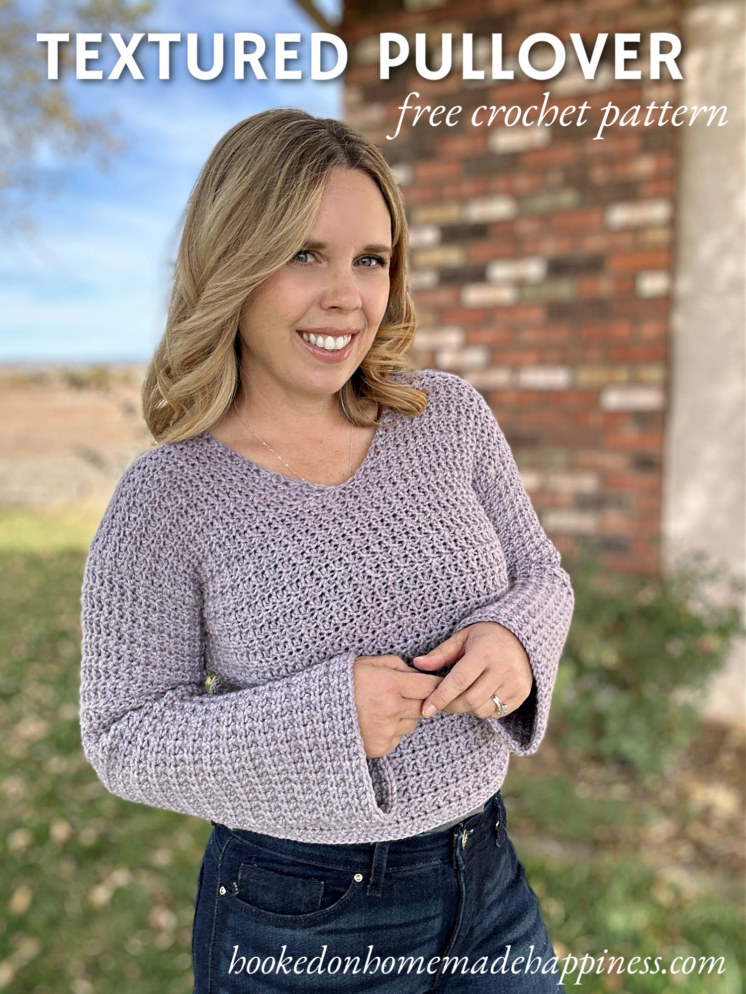 Textured Pullover Sweater Crochet Pattern - Hooked on Homemade Happiness