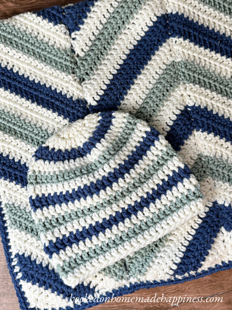 Chevron Striped Baby Blanket Crochet Pattern
