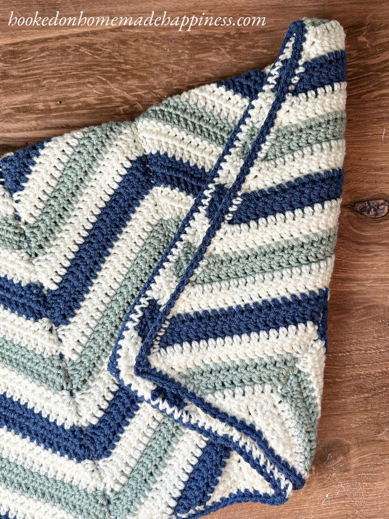 Chevron Striped Baby Blanket Crochet Pattern