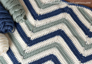 Chevron Striped Baby Blanket Crochet Pattern