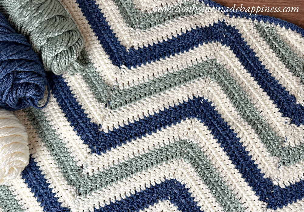 Chevron Striped Baby Blanket Crochet Pattern