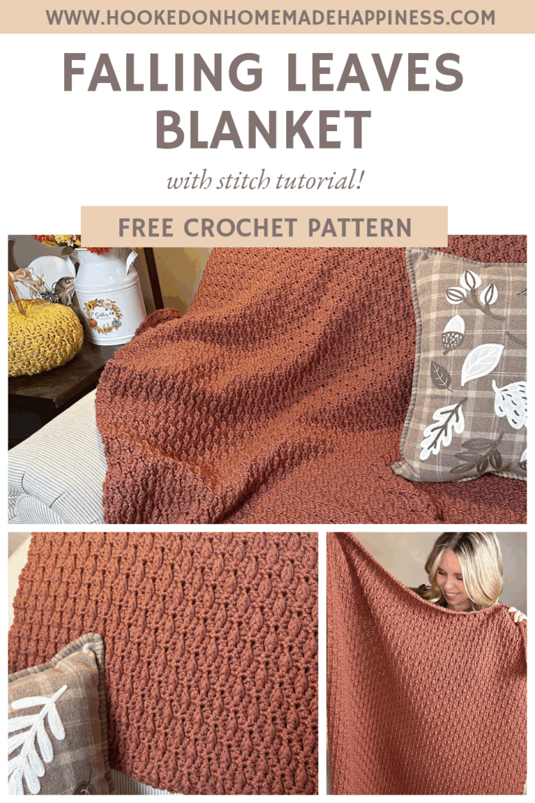 Falling Leaves Blanket Crochet Pattern - Hooked on Homemade Happiness