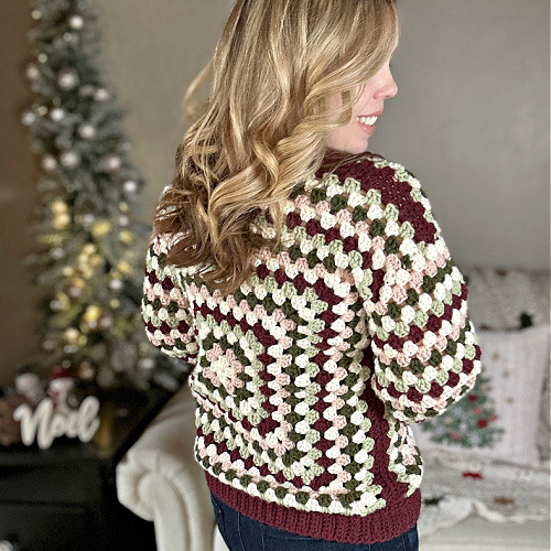 Christmas Granny Square Sweater Crochet Pattern