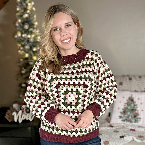 Christmas Granny Square Sweater Crochet Pattern