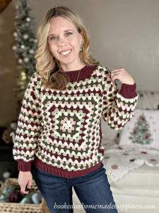 Christmas Granny Square Sweater Crochet Pattern