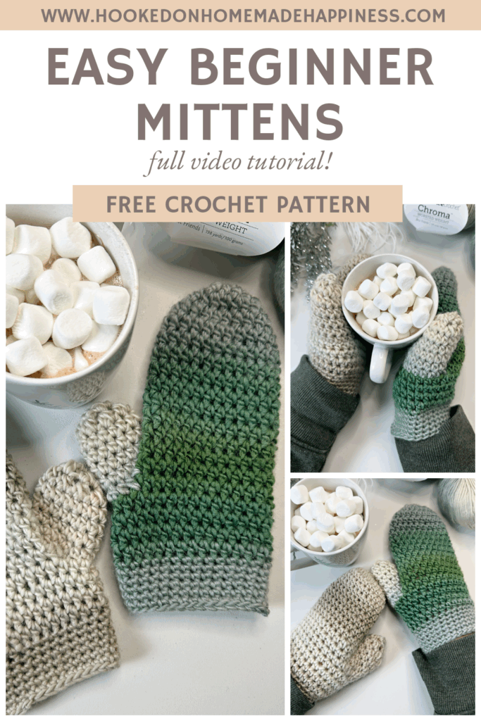 Easy Beginner Mittens Crochet Pattern