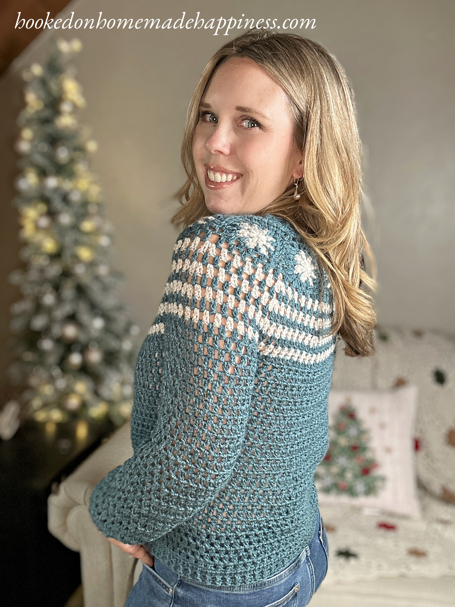Winter Snowflake Crochet Sweater Pattern - Hooked on Homemade Happiness