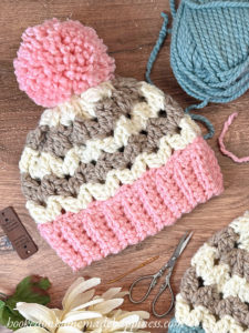Chunky Iris Stitch Beanie Crochet Pattern