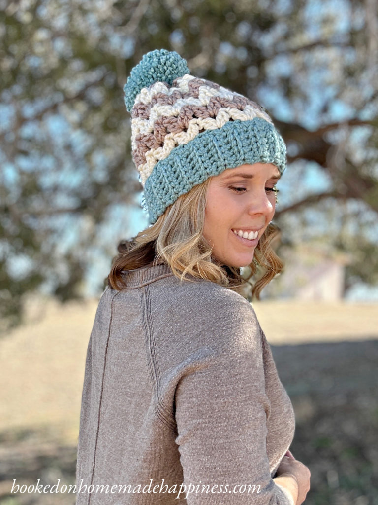 Chunky Iris Stitch Beanie Crochet Pattern