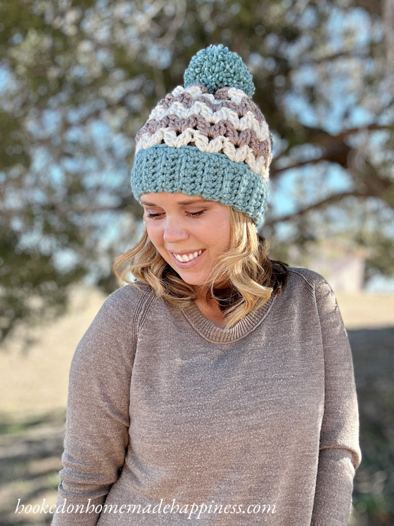 Chunky Iris Stitch Beanie Crochet Pattern