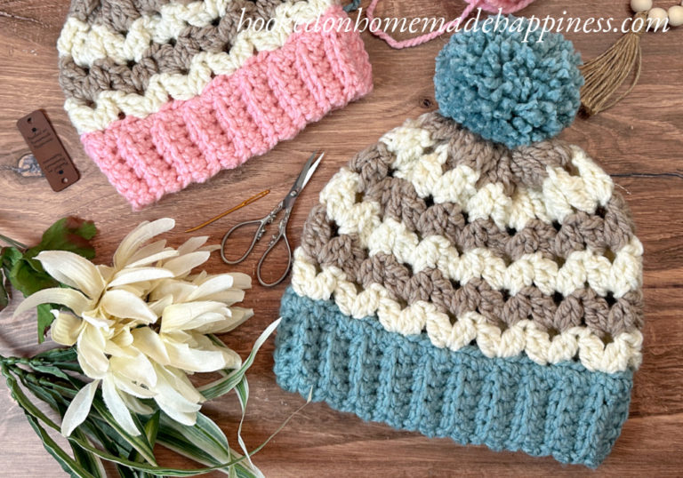 Chunky Iris Stitch Beanie Crochet Pattern