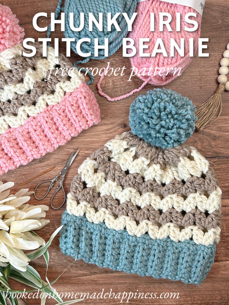 Chunky Iris Stitch Beanie Crochet Pattern