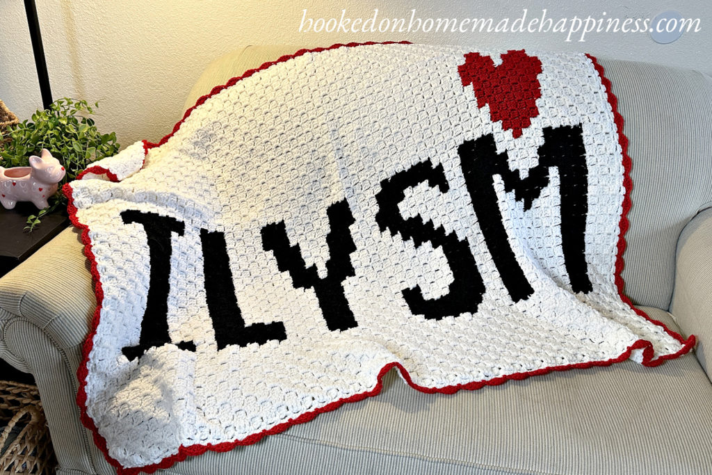 ILYSM Valentine’s Day Corner to Corner Blanket Graph