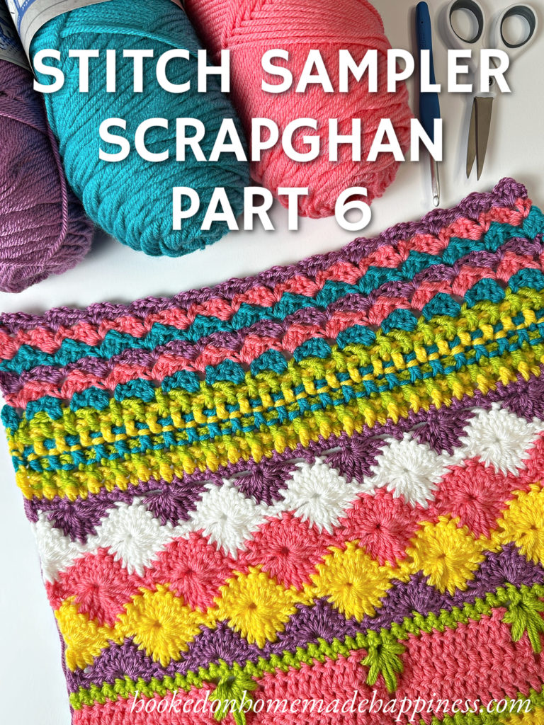 Welcome back to the 2026 Stitch Sampler Scrapghan Crochet Along! 🌸 We’re heading into Week 6, and this week’s stitch might be one of the prettiest yet—the Tulip Stitch.
With its soft, angled shells and gentle movement, this stitch fits our flower and garden theme perfectly. If you’ve ever worked the slanted shell stitch, this one will feel familiar—it’s very similar, with a slightly different placement that gives it that lovely tulip-inspired look.