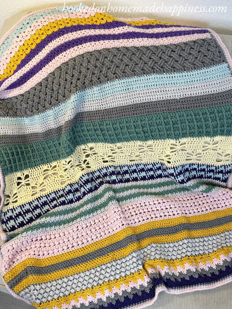 Stitch Sampler Scrapghan Blanket Crochet Pattern