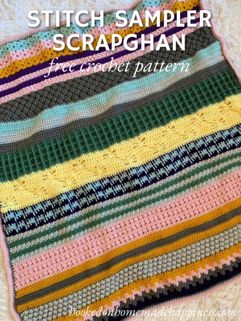 Stitch Sampler Scrapghan Blanket Crochet Pattern