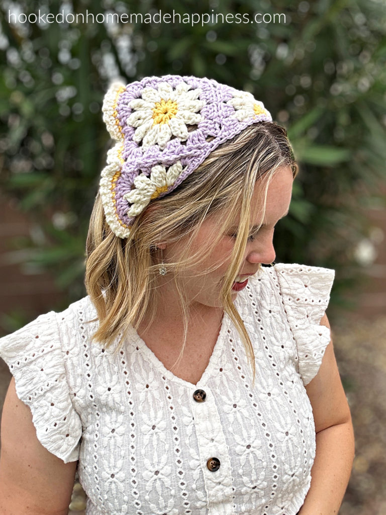 Daisy Hair Bandana Crochet Pattern