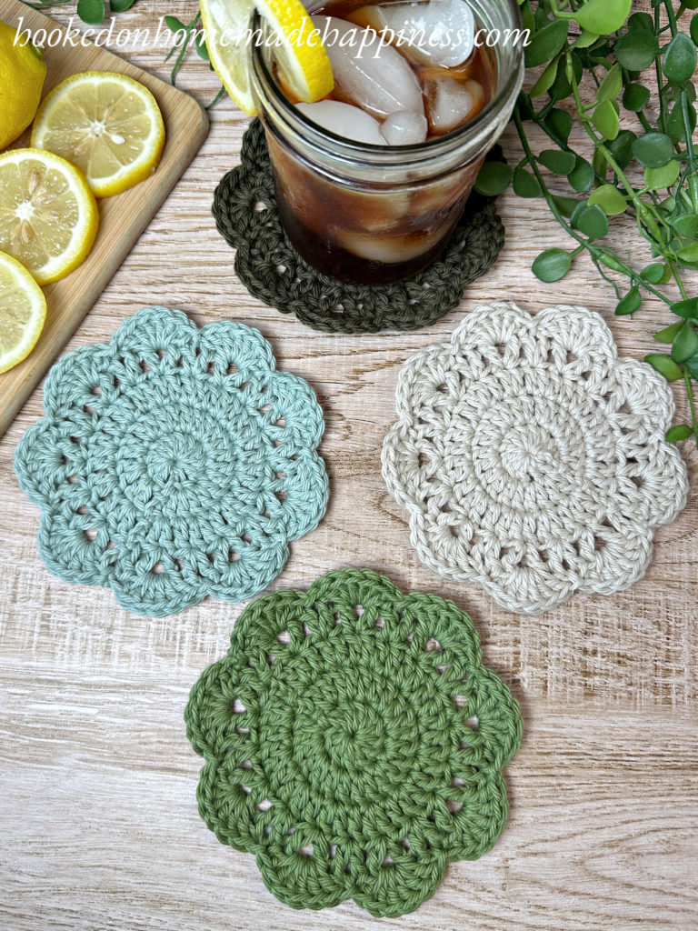 Easy Flower Coaster Crochet Pattern